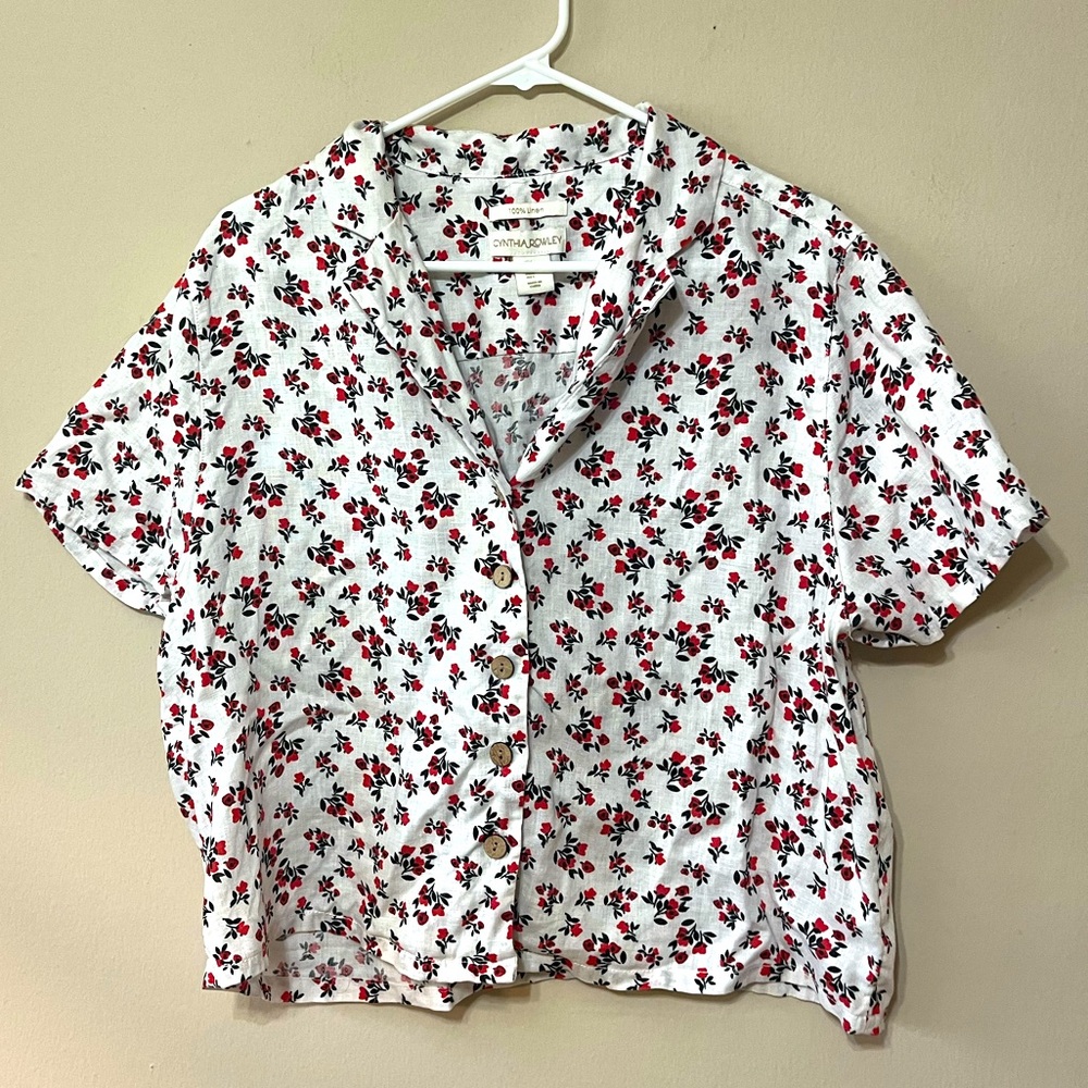 Floral Linen Blouse